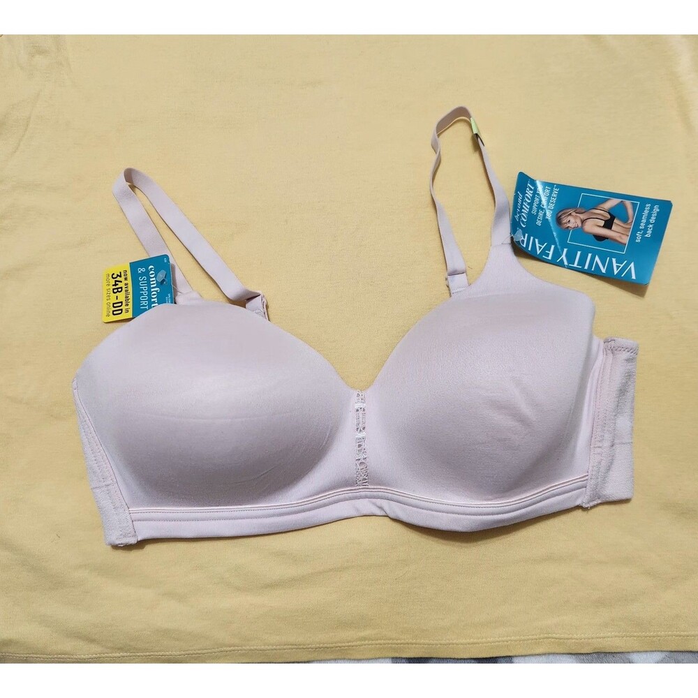 Vanity Fair Bra Size 36C Pink Wirefree Straps Convert
